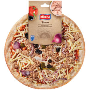 Hilcona Steinofen-Pizza Speciale Thunfisch & Kapern, 450 g