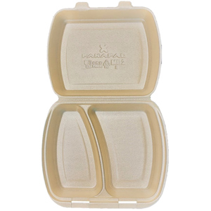 Menüschale 2-geteilt EPS 24 x 21 x 7 cm Pack zu 80 Stück