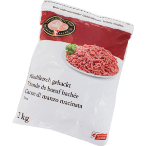 Swiss Quality Beef Hackfleisch 5mm, tiefgekühlt, 2 kg Swiss Quality Beef Hackfleisch 5mm, tiefgekühlt, 2 kg