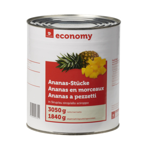 Economy Ananas-Stücke, in Sirup 3,05 kg