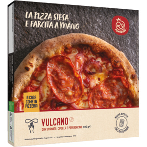 Pizza Vulcano, handgemacht, tiefgekühlt, Ø 28 cm, 8 x 400 g