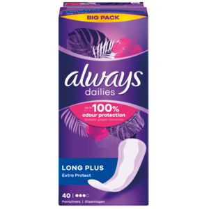 Always Slipeinlage Daily Protect Extra Long mit leichtem Duft, 40 Stück