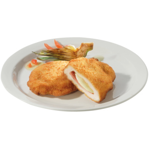 Fredag Schwiizer Poulet Cordon-bleu Premium Pouletsch. und Käse pan. frit. tiefgekühlt, 5xca.150g