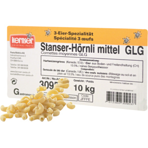 Kernser Stanser Hörnli, mittel 3-Ei, kochfest, 10 kg Kernser Stanser Hörnli, mittel 3-Ei, kochfest, 10 kg
