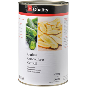 Quality Gurken Längsschnitt, 3 x 4,2 kg Quality Gurken Längsschnitt, 3 x 4,2 kg