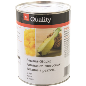 Quality Ananas Stücke in Saft, 6 x 3,05 kg