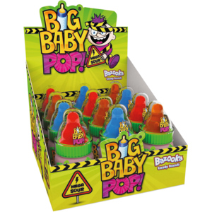 Topps Big Baby Pop Mega Sour, 12 x 32 g