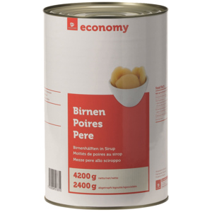 Economy Birnenhälften, in Sirup, 3 x 4,2 kg Economy Birnenhälften, in Sirup, 3 x 4,2 kg