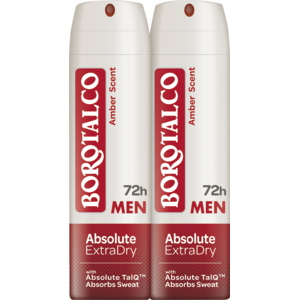 Borotalco Deo Spray Men Extra Dry Amber, 2 x 150 ml