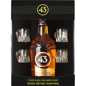 Licor 43 31% Vol. Geschenkpack mit 4 Shotgläser, 70cl