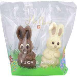 Halba Hasenpaar Milch + Weiss, 160 g
