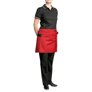 Workfashion Halbschürze Länge 43 cm bordeaux / schwarz Pack zu 2 Stück