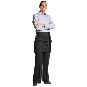Workfashion Halbschürze Länge 43 cm schwarz / grau Pack zu 2 Stück