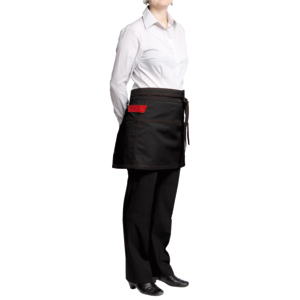 Workfashion Halbschürze Länge 43 cm schwarz / bordeaux Pack zu 2 Stück