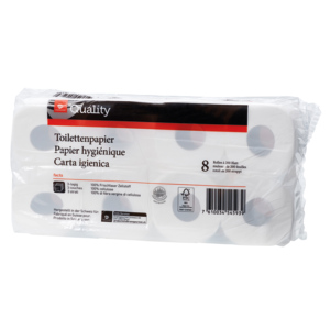 Quality Toilettenpapier, 3-lagig, weiss, 200 Blatt, 8 x 8 Rl