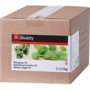 Quality Blattspinat-Portionen, TK, 2 x 2,5 kg