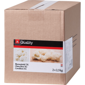 Quality Blumenkohl 55 - 70 mm, Schweiz, TK, 2 x 2,5 kg Quality Blumenkohl 55 - 70 mm, Schweiz, TK, 2 x 2,5 kg