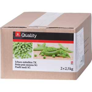 Quality Erbsen mittelfein, Schweiz, TK, 2 x 2,5 kg