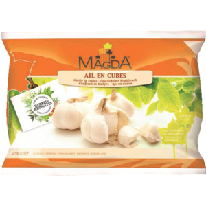 Magda Knoblauch gehackt, 4 x 4 mm, TK, 250 g Magda Knoblauch gehackt, 4 x 4 mm, TK, 250 g