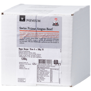 Swiss Prime Angus Burger, tiefgekühlt, 6 x 200 g Swiss Prime Angus Burger, tiefgekühlt, 6 x 200 g