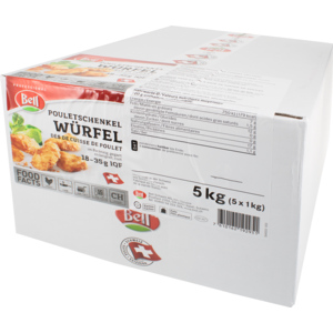 Bell Poulet Schenkel Würfel im Backteig, frittiert, tiefgekühlt, 5 x 1 kg