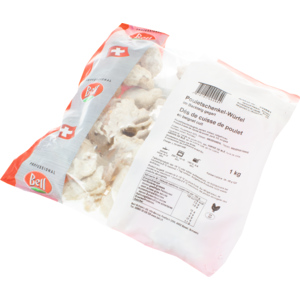 Bell Poulet Schenkel Würfel im Backteig, frittiert, tiefgekühlt, 1 kg Bell Poulet Schenkel Würfel im Backteig, frittiert, tiefgekühlt, 1 kg