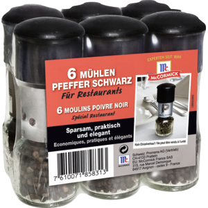 McCormick Mühle Pfeffer schwarz, 6 x 35 g McCormick Mühle Pfeffer schwarz, 6 x 35 g