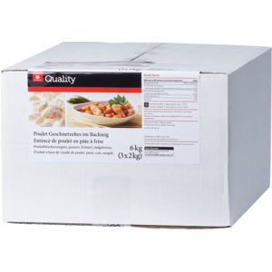 Quality Poulet Geschnetzeltes im Backteig, frittiert, tiefgekühlt, Niederlande, 3 x 2 kg Quality Poulet Geschnetzeltes im Backteig, frittiert, tiefgekühlt, Niederlande, 3 x 2 kg
