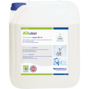 BioClean Klarspüler sauer, BC 41, EU-Ecolabel, 10 l BioClean Klarspüler sauer, BC 41, EU-Ecolabel, 10 l