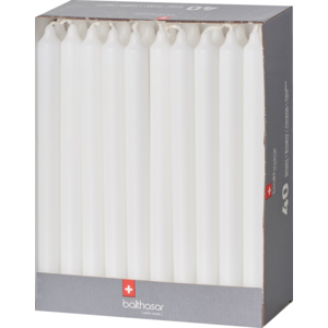 Stabkerzen 21,5 x 250 mm, 10h, weiss, 40 St