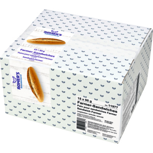Romer's Farmer Sandwiches, vorgebacken, tiefgekühlt, 15 x 95 g Romer's Farmer Sandwiches, vorgebacken, tiefgekühlt, 15 x 95 g