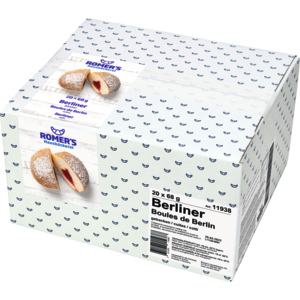 Romer's Berliner, gebacken, tiefgekühlt, 20 x 74 g Romer's Berliner, gebacken, tiefgekühlt, 20 x 74 g