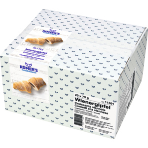 Romer's Wienergipfel, vorgebacken, tiefgekühlt, 20 x 75 g Romer's Wienergipfel, vorgebacken, tiefgekühlt, 20 x 75 g