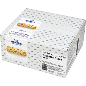 Romer's Ciabatta Pizza vegi, tiefgekühlt, 12 x 115 g Romer's Ciabatta Pizza vegi, tiefgekühlt, 12 x 115 g