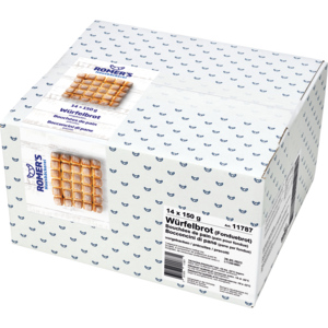 Romer's Würfelbrot / Fonduebrot, vorgebacken, tiefgekühlt, 14 x 150 g Romer's Würfelbrot / Fonduebrot, vorgebacken, tiefgekühlt, 14 x 150 g