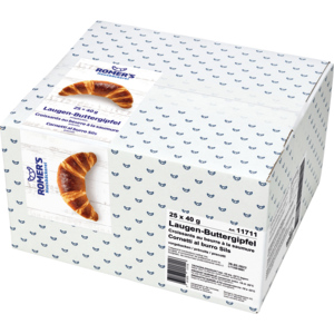 Romer's Laugengipfel, vorgebacken, tiefgekühlt, 25 x 40 g Romer's Laugengipfel, vorgebacken, tiefgekühlt, 25 x 40 g
