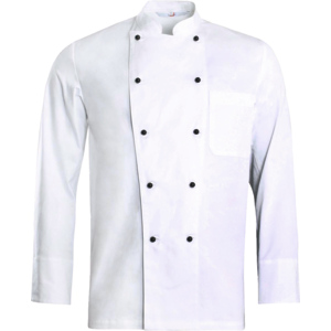Workfashion Kochjacke langarm, Steckknopf, weiss, Grösse 58