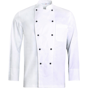 Workfashion Kochjacke langarm, Steckknopf, weiss, Grösse 62