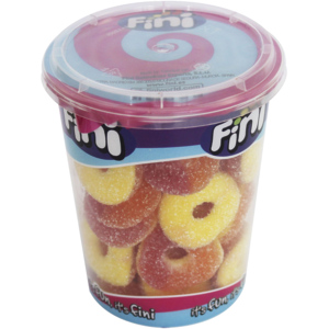 Fini Cups saure Pfirsich Ringe, 6 x 200 g Fini Cups saure Pfirsich Ringe, 6 x 200 g