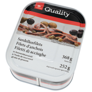 Quality Sardellenfilets in Sonnenblumenöl, 12 x 368 g Quality Sardellenfilets in Sonnenblumenöl, 12 x 368 g
