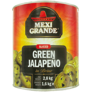 Mexi Grande Jalapeño-Chilis, grün, in Scheiben, 2,8 kg
