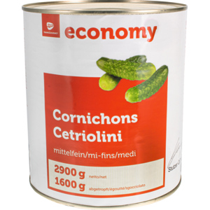 Economy Cornichons, mittelfein, 3 x 2,9 kg Economy Cornichons, mittelfein, 3 x 2,9 kg