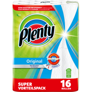 Plenty Papier de ménage, blanc, 45 feuilles, 16 ro