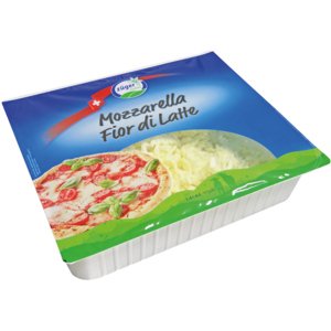 Züger Fior di Latte Mozzarella 45 %, julienne, 2 x 2 kg Züger Fior di Latte Mozzarella 45 %, julienne, 2 x 2 kg
