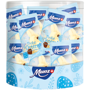 Munz Schokoladen-Häsli weiss, Dose zu 25 x 17 g