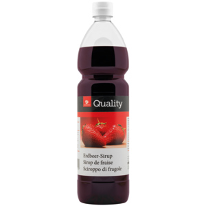 Quality Erdbeer-Sirup, Flasche zu 1 l Quality Erdbeer-Sirup, Flasche zu 1 l