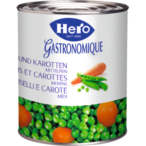Hero Erbsen und Karotten mittelfein, 3 kg