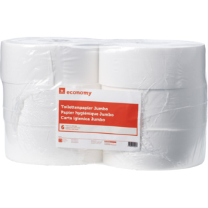 Economy Toilettenpapier Jumbo Rollen, 2-lagig, 10 x 19 cm, 1900 Blatt, 6 Rl Economy Toilettenpapier Jumbo Rollen, 2-lagig, 10 x 19 cm, 1900 Blatt, 6 Rl