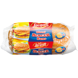 Jacquet Maxi Burger Buns geschnitten, 4 Stück, 330 g