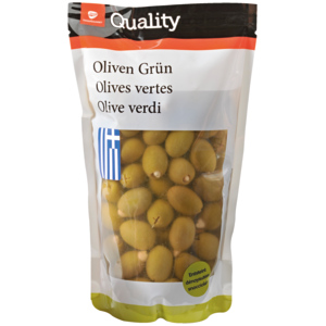 Quality Griechische Oliven, Chalkidiki, gefüllt mit Mandeln, 950 g Quality Griechische Oliven, Chalkidiki, gefüllt mit Mandeln, 950 g